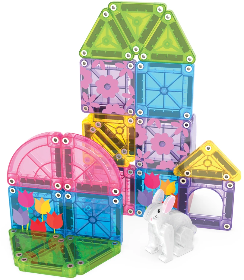 MAGNA-TILES MICROMAGS Kelioninis konstruktorius „Spring Garden“, 24 det.