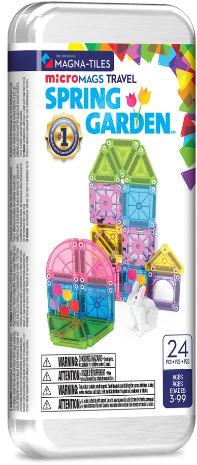 MAGNA-TILES MICROMAGS Kelioninis konstruktorius „Spring Garden“, 24 det.