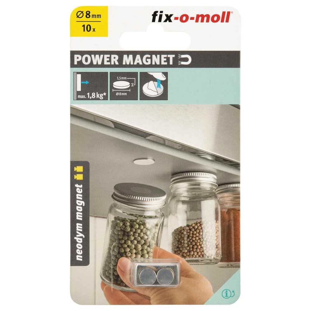 Magnetas Fix-O-Moll, pilkos spalvos, 10 vnt.