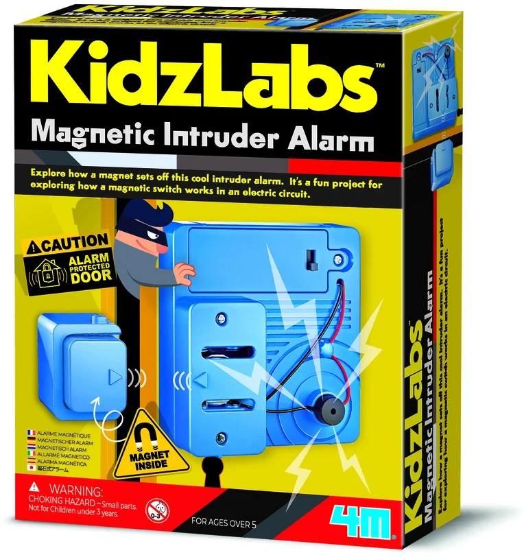Magnetinis žaislas 4M KidzLabs Magnetic Intruder Alarm, mėlyna sp.