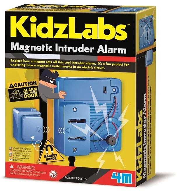Magnetinis žaislas 4M KidzLabs Magnetic Intruder Alarm, mėlyna sp.