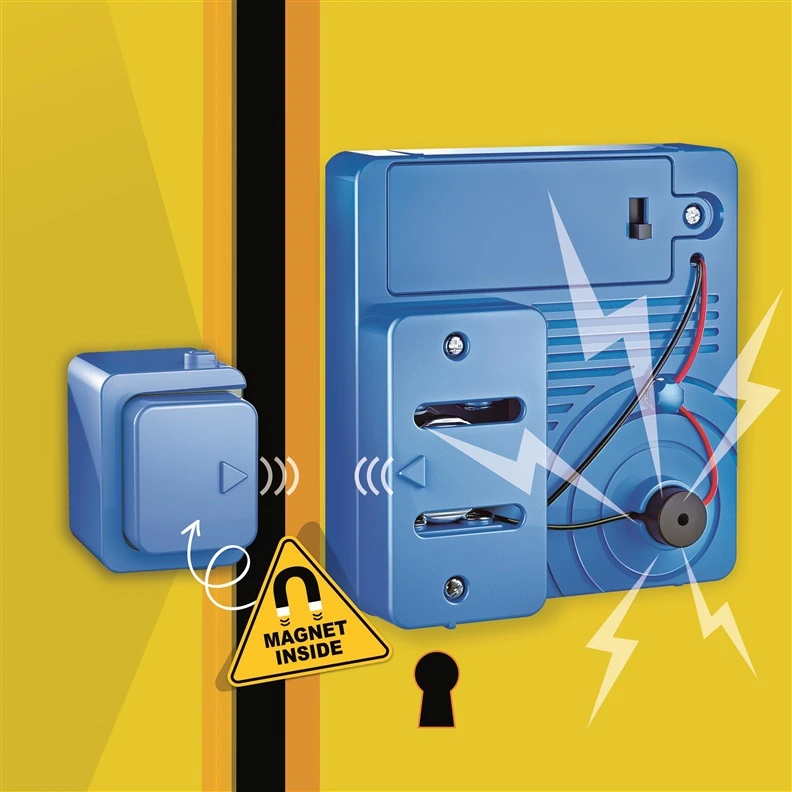 Magnetinis žaislas 4M KidzLabs Magnetic Intruder Alarm, mėlyna sp.