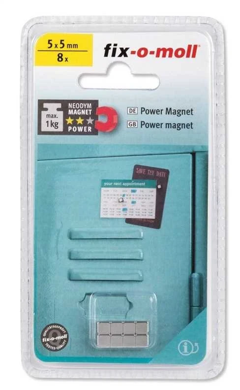 Magnetai Fix-O-Moll 3562805, 5 x 5 mm, 8 vnt.