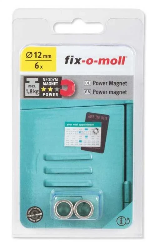 Magnetai Fix-O-Moll 3562809, 12 mm, 6 vnt.