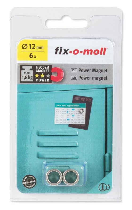Magnetai Fix-O-Moll 3562809, 12 mm, 6 vnt.