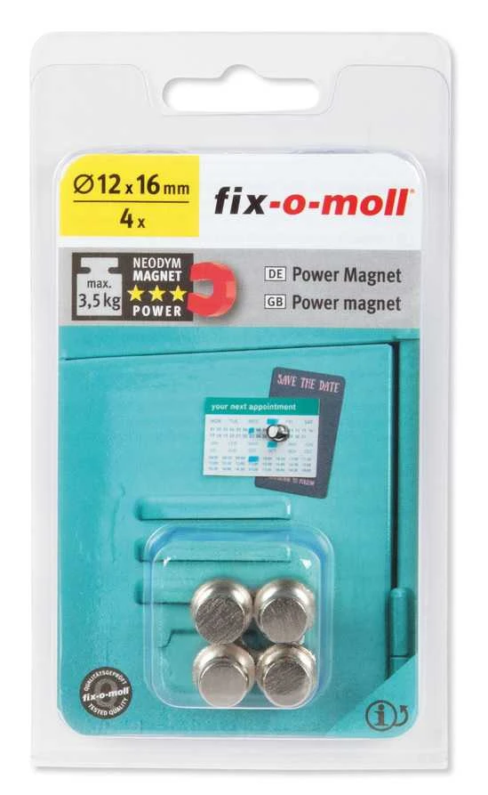 Magnetai Fix-O-Moll 3562820, 12 x 16 mm, 4 vnt.
