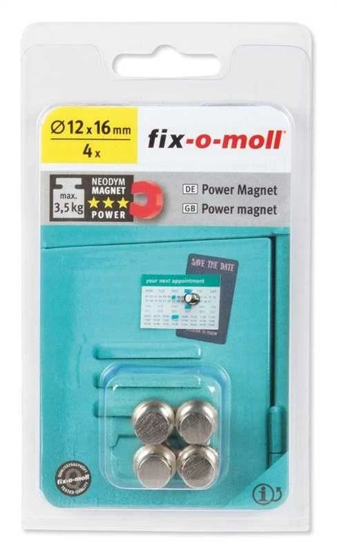 Magnetai Fix-O-Moll 3562820, 12 x 16 mm, 4 vnt.