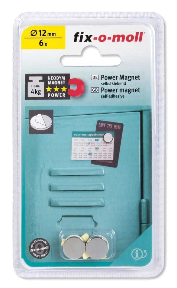 Magnetai – lipnieji diskai Fix-O-Moll, 12 mm, 6 vnt.
