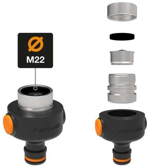 „Fiskars CF“ vidaus čiaupas „QuickConnector M22x1 M24x1“.