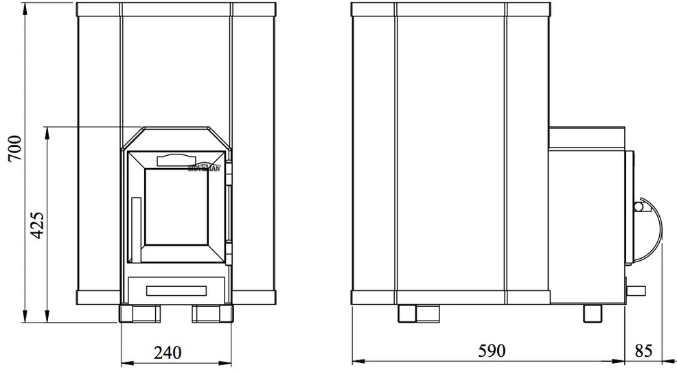 Malkas pirts krāsnis Stoveman 13LS, 15.4 kW