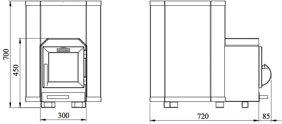 Malkas pirts krāsnis Stoveman 16-LS, 17 kW