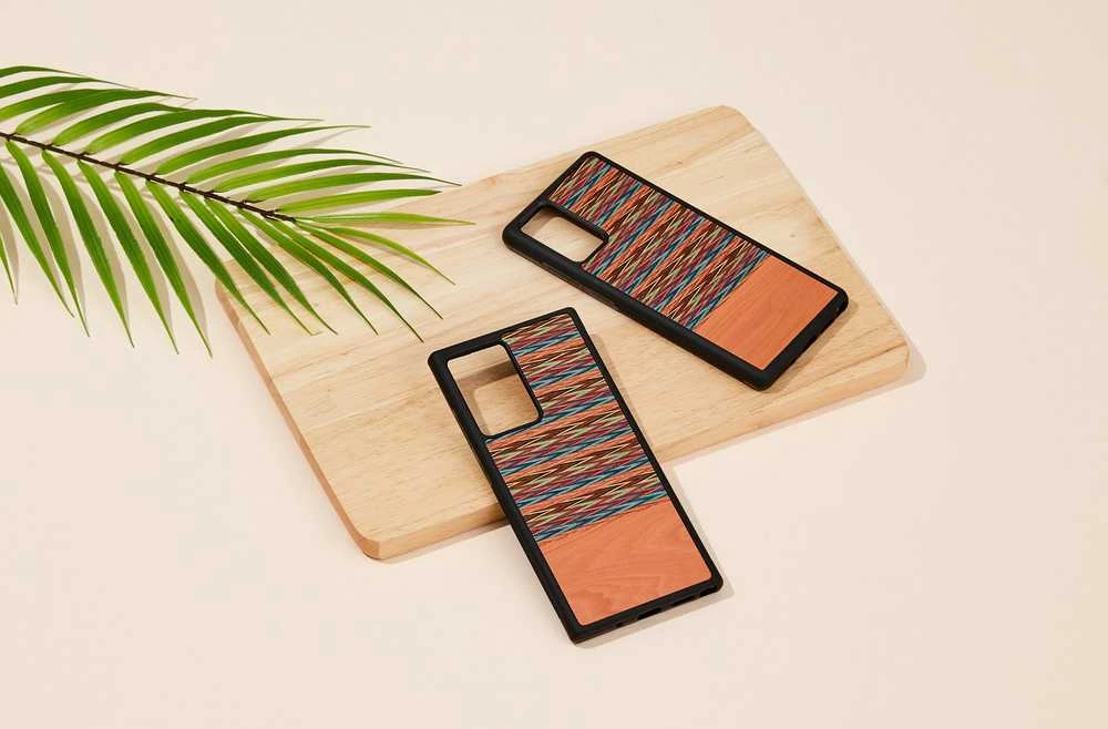 MAN&WOOD dėklas skirtas Galaxy Note 20 browny check juodos spalvos