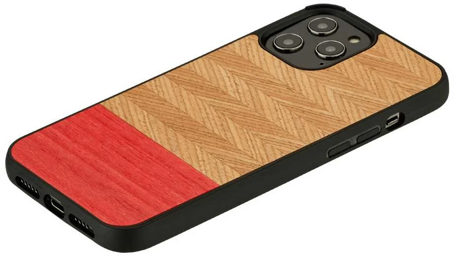 MAN&WOOD dėklas skirtas Apple iPhone 12 Pro Max herringbone azalea juodos spalvos