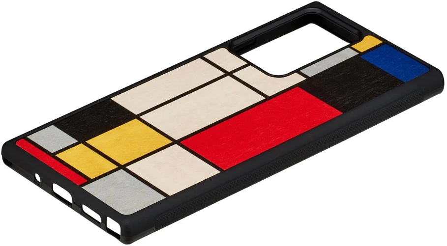 MAN & WOOD MAN&WOOD dėklas Galaxy Note 20 Ultra mondrian medis juodas