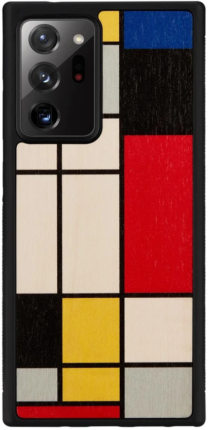 MAN & WOOD MAN&WOOD dėklas Galaxy Note 20 Ultra mondrian medis juodas