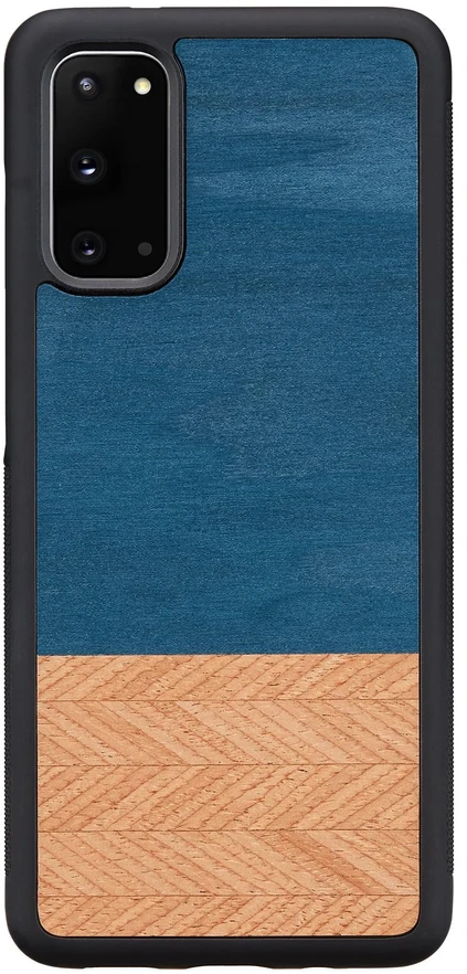 MAN&WOOD dėklas skirtas Galaxy S20 denim juodos spalvos