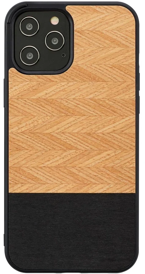 MAN & WOOD MAN&WOOD dėklas iPhone 12 Pro Max silkių karkaso rašto juodas