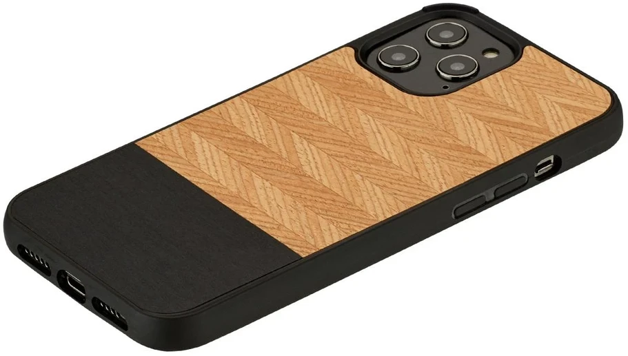 MAN & WOOD MAN&WOOD dėklas iPhone 12 Pro Max silkių karkaso rašto juodas
