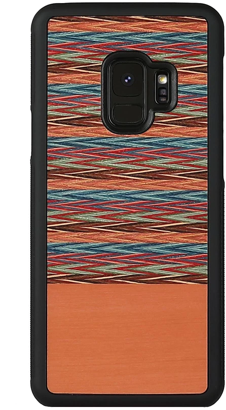 MAN & WOOD MAN&WOOD išmaniojo telefono dėklas Galaxy S9 ruda languota juoda