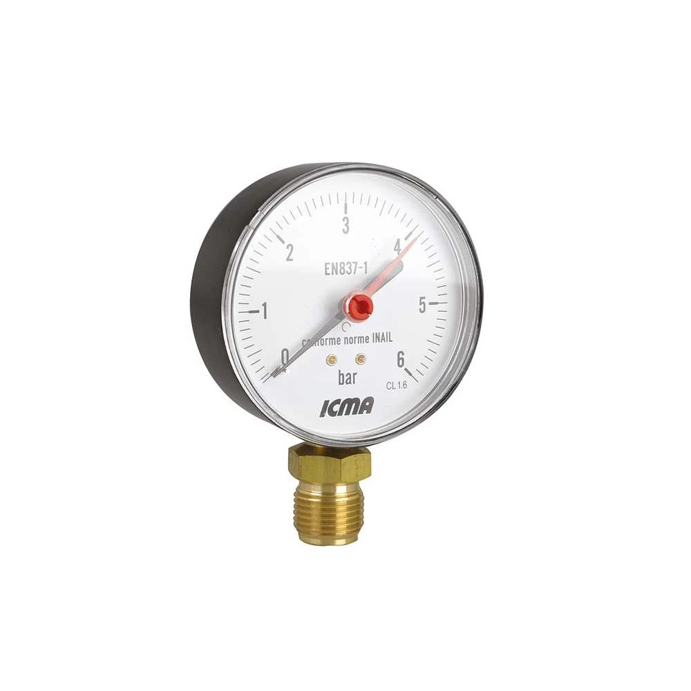 Manometrs ICMA 91255AD06, 80 mm, 1/2 collas – Ārējā vītne, 6 Bar