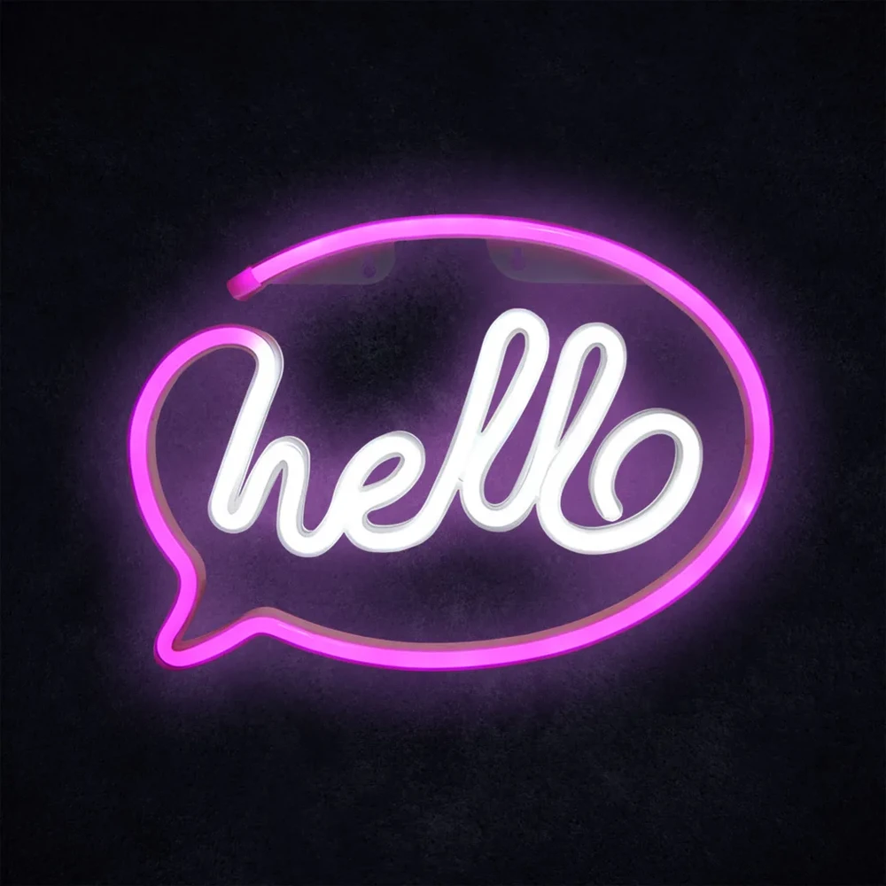 Manta SNL08PKT Style Neon Lights HELLO Rožinė/Baltas