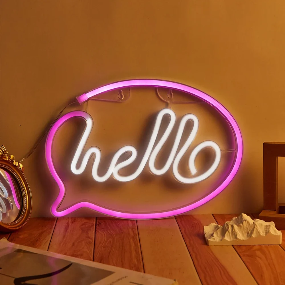Manta SNL08PKT Style Neon Lights HELLO Rožinė/Baltas