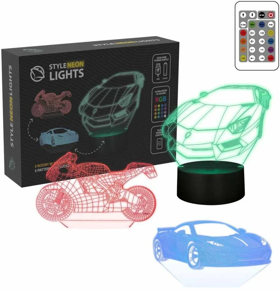 Manta SNL120RGB LED lempa, šviesos dekoracija, transporto priemonės, 1 RGB 3D
