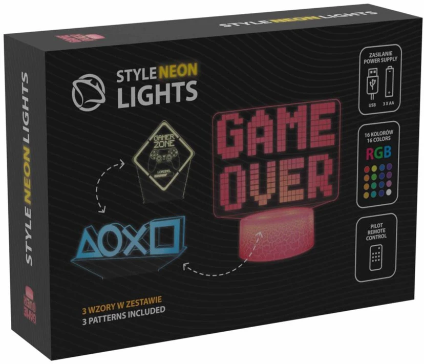 Manta SNL123RGB LED lempa, šviesos dekoracija, žaidimas 3 RGB 3D