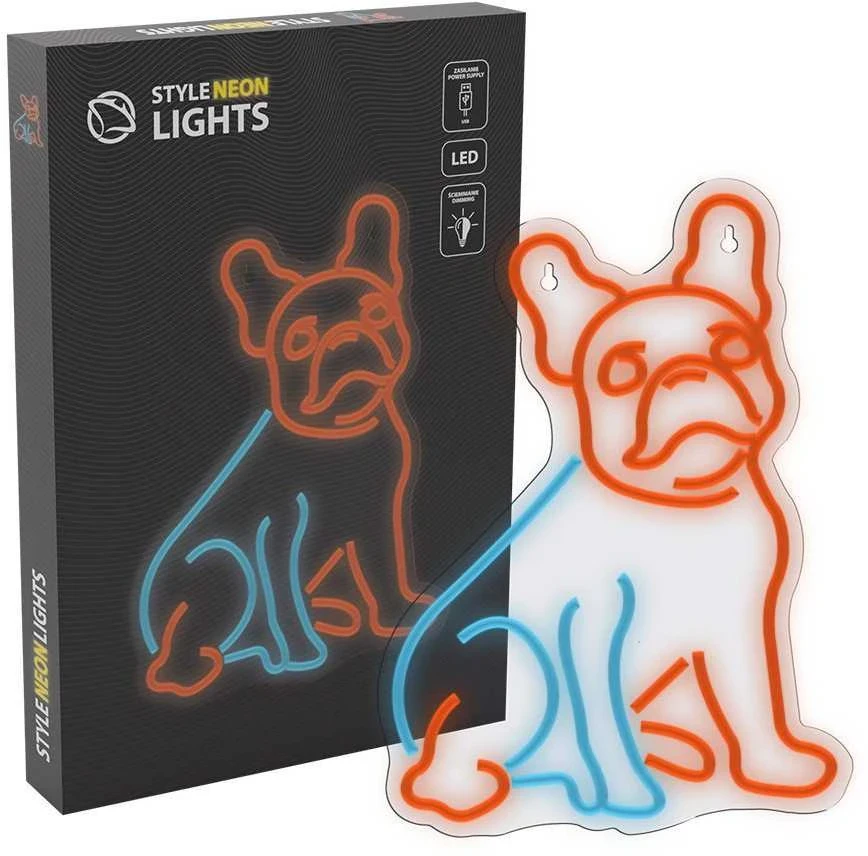 Manta SNL68MT stiliaus neoninės lemputės, prancūzų buldogo spalvos