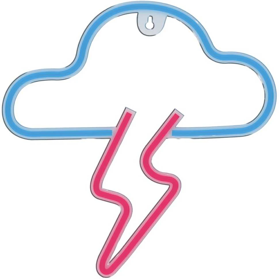 Manta SNL71BL Style Neon Lights CLOUD WITH LIGHTNING Mėlyna-Rožinė