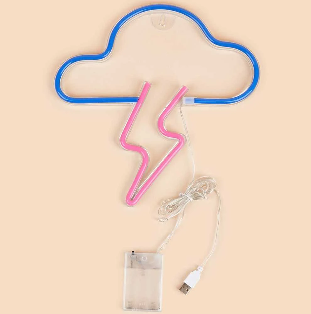 Manta SNL71BL Style Neon Lights CLOUD WITH LIGHTNING Mėlyna-Rožinė