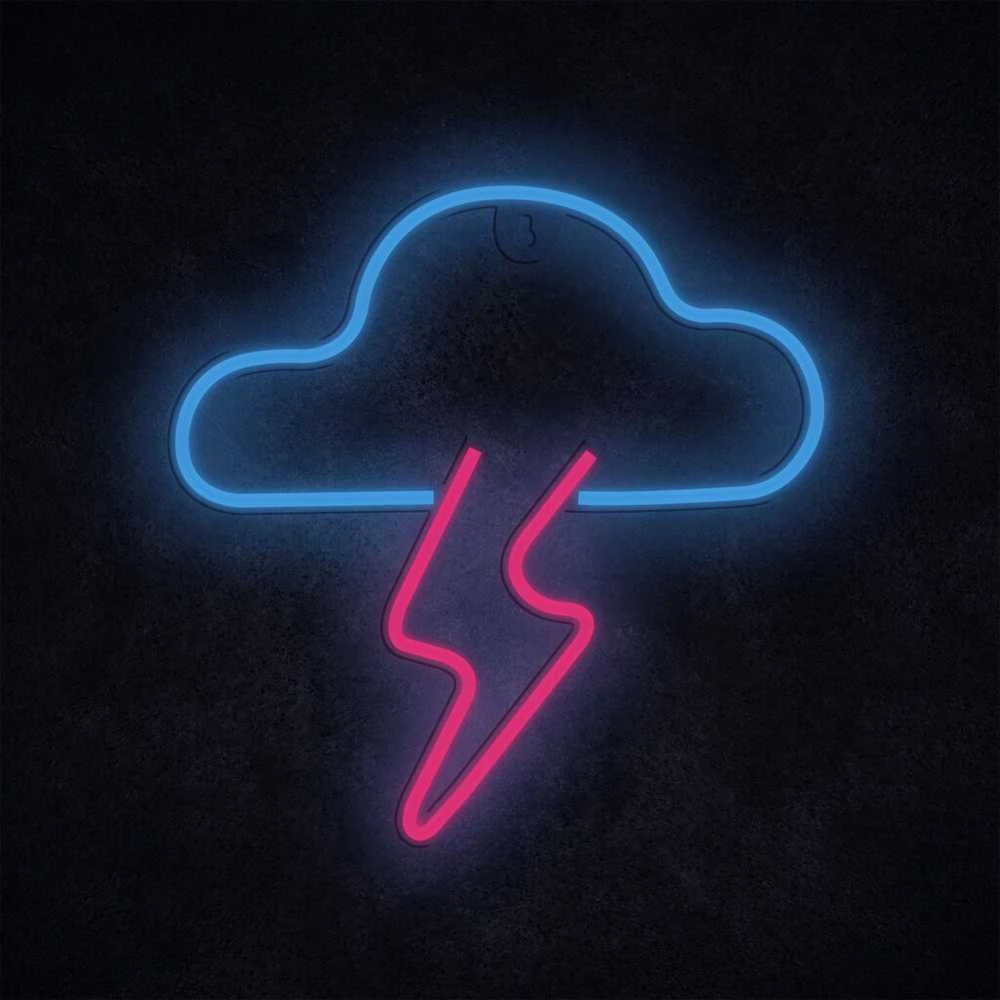 Manta SNL71BL Style Neon Lights CLOUD WITH LIGHTNING Mėlyna-Rožinė