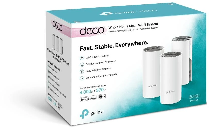 Maršrutizatorius TP-LINK AC1200 viso namo tinklelio „Wi-Fi“ sistema „Qualcomm“ CPU 867 Mbps, 5 GHz + 300 Mbps, 2,4 GHz 2 10/100 Mbps prievadai 2 vidinės antenos