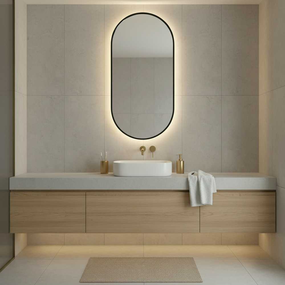 Masterjero Lustro Monroe MIRROR ENLIGHTED LED LUNA OVAL 100X40