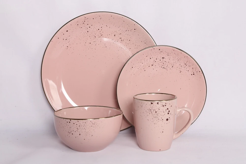 Domoletti 13.8CM 636ML BOWL WITH SPECKLE Rožinis