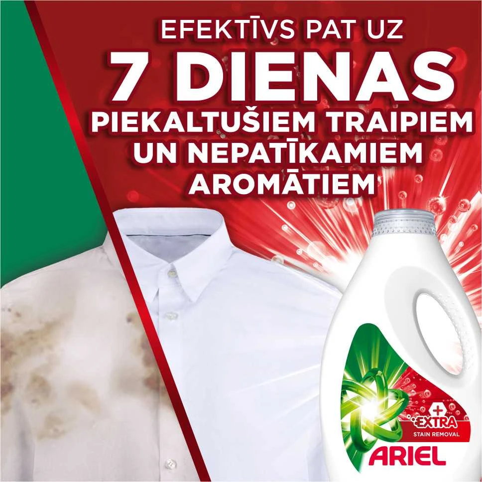 Skalbimo gelis Ariel Extra Stain Removal 50 Plovimų, 2 L