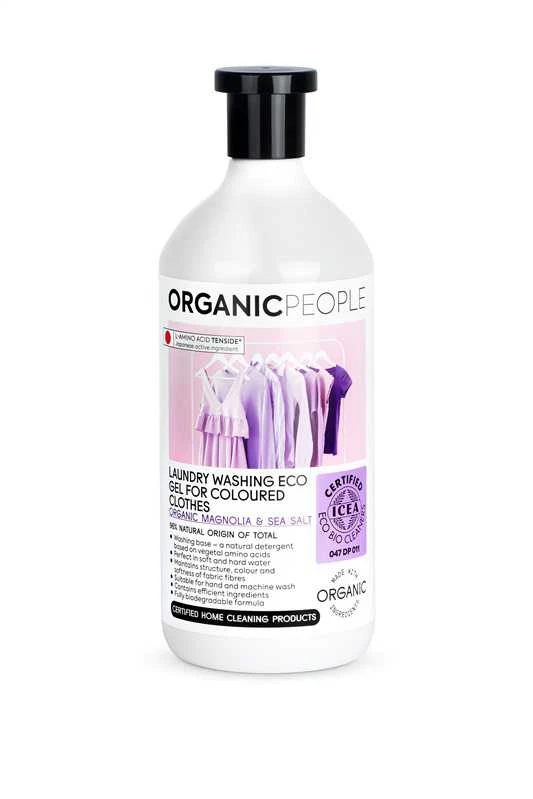 "Organic People" Spalvotiems drabužiams "Magnolija ir jūros druska" skalbimo gelis 200ml