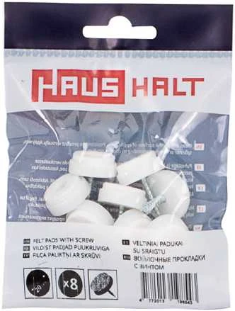 Baldų padukai Haushalt su sraigtais, D20 mm, 8 vnt.