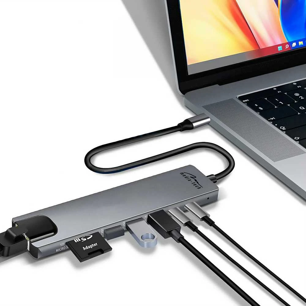USB adapteriai – MEDIA-TECH 8-in-1 Giga LAN MT5046