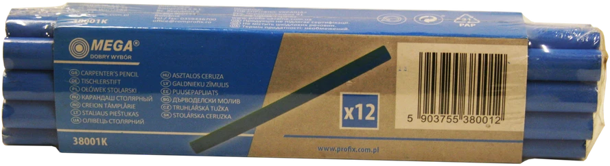 Ołówki Mega Pieštukas Statybinis 180mm Pilkas 12 vnt.
