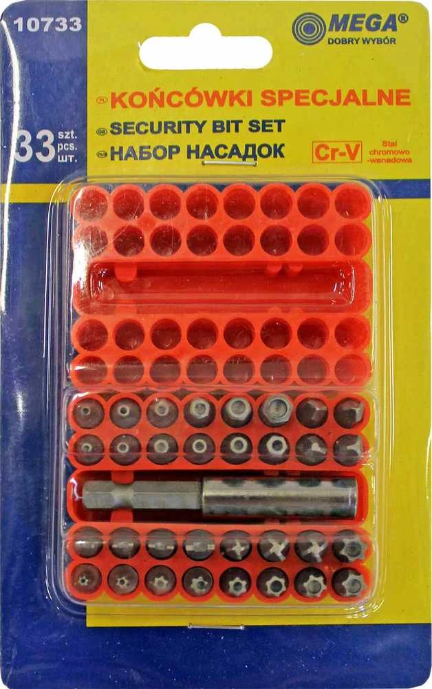 Mega Antgalių komplektas Security 33 vnt.