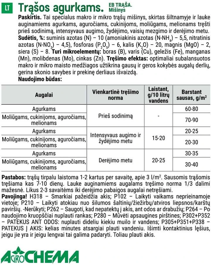 Agrochema Trąšos agurkams, 4kg