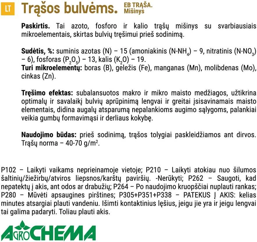 Trąšos bulvėms Agrochema, birios, 4kg