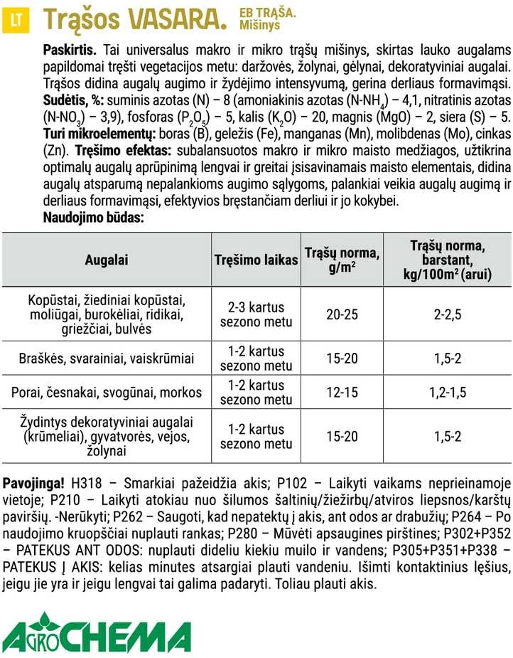 Agrochema Trąšos VASARA, 1kg