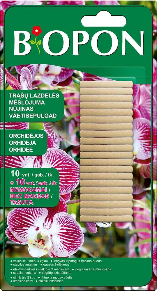 Trąšų lazdelės orchidėjoms biopon 1214, 20 vnt.