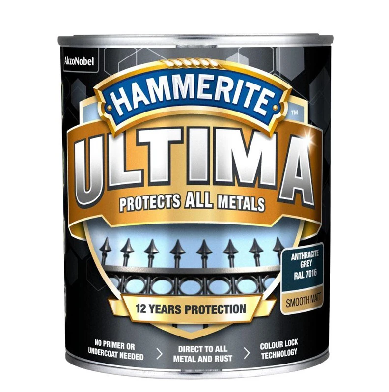Hammerite Ultima matiniai dažai antracito spalvos 2.2L