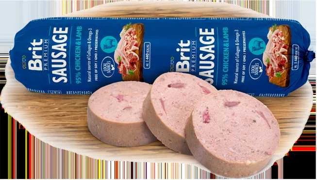 BRIT PREMIUM Dog dešra su vištiena, ėriena ir ryžiais 800g
