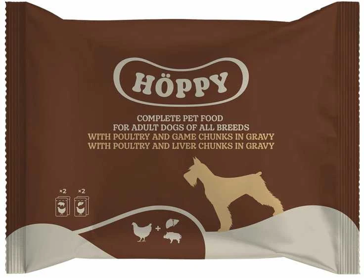 Šlapias šunų maistas HOPPY žvėrien/kepenėl/paukštiena 0.4kg