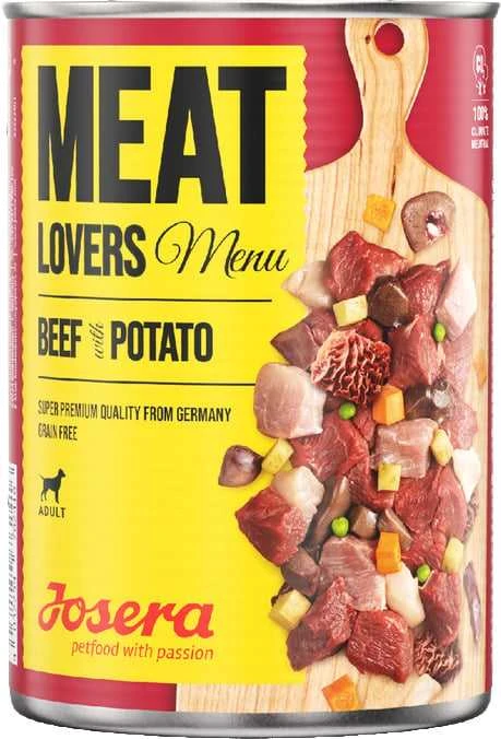 Josera Meat Lovers Menu jautiena with bulvės konservuotas pašaras šunims su jautiena ir bulvėmis, 400g