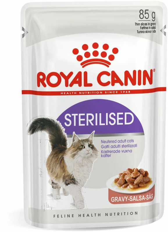 Royal Canin Sterilised 85g konservuotas pašaras katėms maišelyje, maišelyje